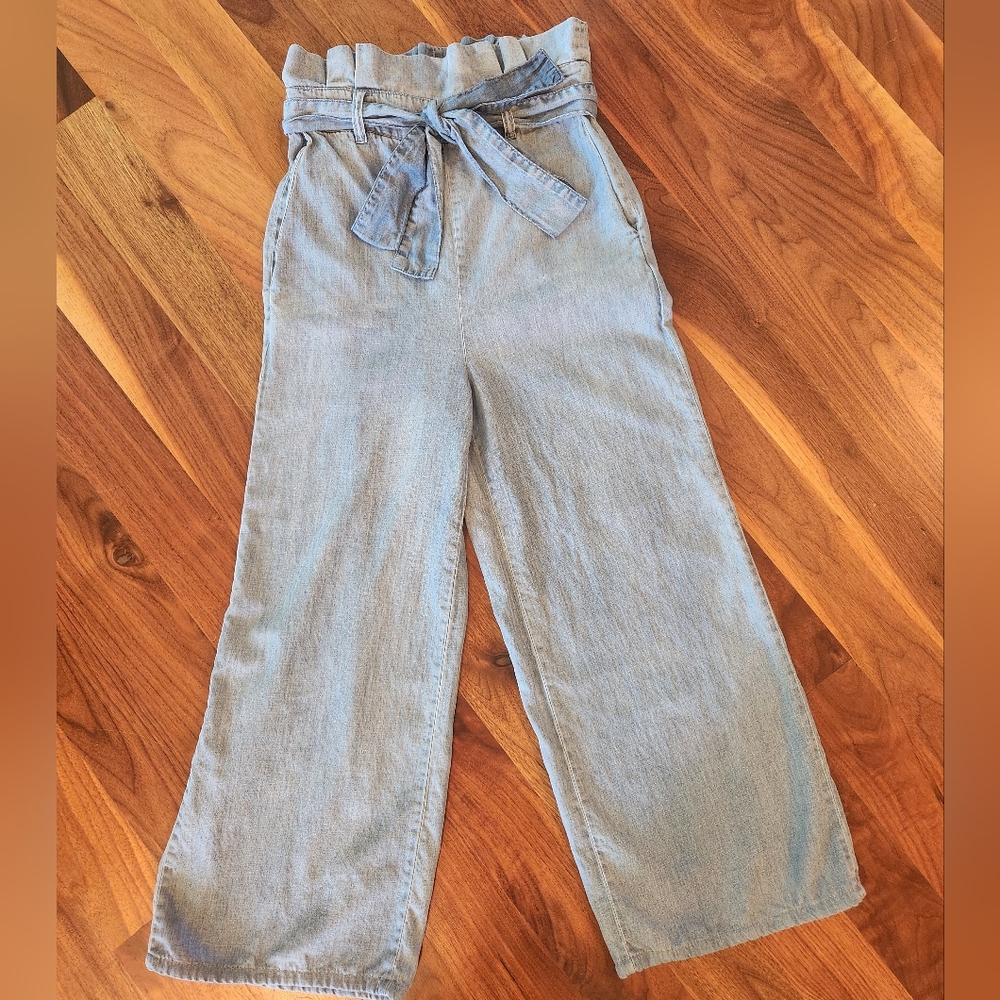 BlankNYC Wide-legged Cinched Waist Denim Pants